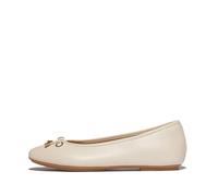 Fitflop Delicato Bow Soft Leather Ballet Flats, Ballerine Donna, Beige, 37 EU Stretta