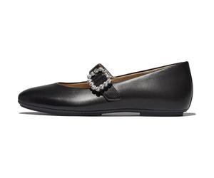 Fitflop Delicato Crystal-Buckle Leather Mary Janes, Scarpa Jane Donna, Nero, 41.5 EU Stretta