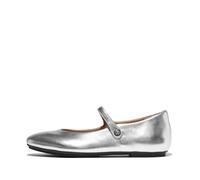 Fitflop Delicato Crystal-Cluster Soft M/Leather Mary Janes, Jane Flat Donna, Argento, 41.5 EU Stretta