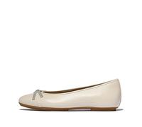 Fitflop Delicato Glitz-Bow Leather Ballet Flats, Ballerine Donna, Beige Parigi, 37.5 EU Stretta