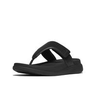 FitFlop Donna F Mode Go Adjustable Flatform Toe Post Synthetic Leather All Black Sandali 38.5 EU