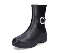 Fitflop F-luma Crystal-Buckle Leather Short Boots, Stivaletto Donna, Nero, 37 EU