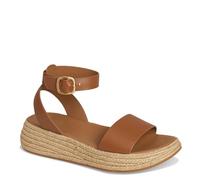 Fitflop F-Mode Espadrille Leather Flatform a/Strap Sandals, Sandali Donna, Deep Tan, 39 EU
