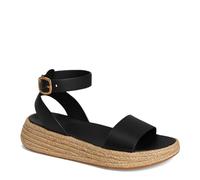 Fitflop F-Mode Espadrille Leather Flatform a/Strap Sandals, Sandali Donna, Nero, 39 EU