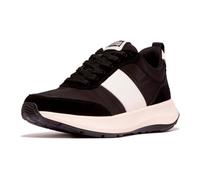 Fitflop F-Mode Flow Fabric/Suede/Leather Flatform Sneakers, Scarpe da Ginnastica Donna, Tutto Nero, 42 EU