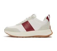 Fitflop F-Mode Flow - Sneaker Basse da Donna in Pelle/Pelle Scamosciata, Colore Bianco Urbano/Bacca bruciata, Taglia 37, Bacca bruciata Bianca Urbana, 37.5 EU