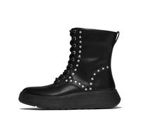 Fitflop F-Mode Gem-Trim Leather Lace-up Ankle Boots, Stivaletto Donna, Nero, 39 EU
