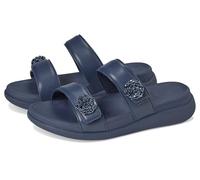 Fitflop F-Mode Go Beadie-Button Adj. Flatform 2-Bar Slides, Sandali Donna, Marina Militare, 41 EU