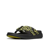 Fitflop F-Mode Go Leopard Webbing Strappy Flip-Flops, Infradito Donna, Mix di citronella, 42 EU