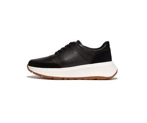 Fitflop F-Mode Leather/Suede Flatform Trainers, Scarpe da Ginnastica Donna, Nero, 37 EU