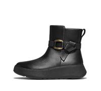 Fitflop F-Mode Square-Ring Leather Flatform Ankle Boots, Stivaletto Donna, Nero, 39 EU