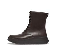 Fitflop F-Mode Stivaletti in Pelle Lacci Flatform, Stivali Donna, Marrone Cioccolato, 38 EU