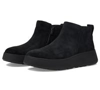Fitflop F-MODE SUEDE FLATFORM ZIP ANKLE BOOTS - Stivali, All Black,