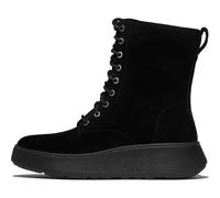 Fitflop F-Mode Suede Lace-up Flatform Ankle Boots, Stivaletto Donna, Tutto Nero, 37 EU