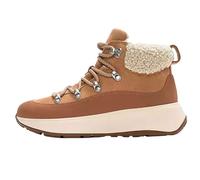 Fitflop F-Mode Teddy-Collar Warm Suede Lace-up Booties, Stivaletto Donna, Abbronzatura del Deserto, 37.5 EU