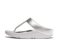 Fitflop Fino Glitterdust Metallic Toe-Post Sandali, Donna, Argento, 43 EU