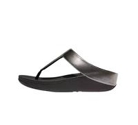 Fitflop Fino Glitterdust Metallic Toe-Post Sandals, Sandali Donna, Grigio, 40 EU