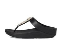 Fitflop Fino Sandali in Pelle con Catena Cristallina, Donna, Nero, 41 EU