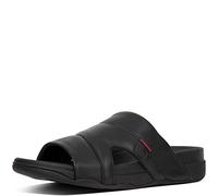 Fitflop Freeway Pool Slide in Leather, Sandali a Ciabatta Uomo, Nero, 44 EU