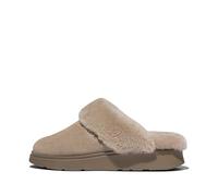 Fitflop Gen-FF Pantofole da Donna in Pelle Scamosciata con Collo in Montone, Grigio Talpa, Taglia 40, Tortora, 43 EU