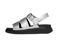 FitFlop GEN-FF - Sandali da pescatore da donna in pelle martellata metallizzata, colore: Argento, Argento, 6