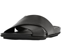 Fitflop Gracie-Scivolini in Pelle, Sandali a Ciabatta Donna, Tutto Nero, 37 EU