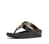 Fitflop Halo Bead-Circle Metallic Toe-Post Sandals, Sandali Donna, Marrone Cioccolato Metallizzato, 38 EU