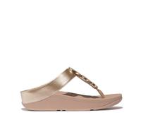 Fitflop Halo Bead-Circle Toe-Post Sandals, Sandali Donna, Metallic Latte Beige, 40 EU