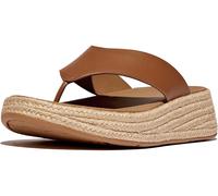 FitFlop Infradito da donna F-Mode Espadrille Pelle Flatform T/Post Sandali IV6 EUR 36 Marrone