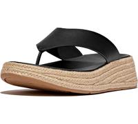 FitFlop Infradito da donna F-Mode Espadrille Pelle Flatform T/Post Sandali IV6 EUR 38 Nero