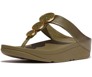 FitFlop Infradito da donna Halo Perline-cerchio Metallic Toe-Post Sandali HJ1 EUR 37 Verde