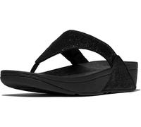 Fitflop Lulu - Sandali da donna increspati e luccicanti, Nero metallizzato, 38 EU