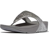 Fitflop Lulu Crinkled-Shimmer Toe-Post Sandals, Sandali Donna, Silvereen, 38 EU