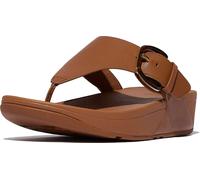 FitFlop Infradito da donna Lulu Resin-Buckle Leather Toe-Post Sandals JE9 EUR 37 Marrone