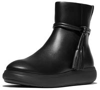 Fitflop IQ-comff Tassel Leather Short Boots, Stivaletto Donna, Tutto Nero, 38.5 EU