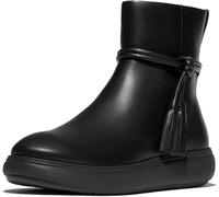 Fitflop IQ-comff Tassel Leather Short Boots, Stivaletto Donna, Tutto Nero, 38 EU