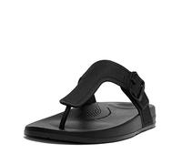 Fitflop Iqushion Adjustable Buckle Flip-Flops, Sandali Bassi Donna, Tutto Nero, 38 EU