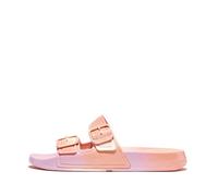 Fitflop Iqushion-Diapositive con Fibbia a Due Barre, Sandali a Ciabatta Donna, Urban White Iridescent, 36 EU
