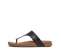 Fitflop Iqushion Men's Leather Toe-Post Sandals, Sandali Uomo, Nero, 45 EU