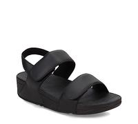 Fitflop Lulu Adjustable Leather Back-Strap Sandals, Sandali Bassi Donna, Tutto Nero, 40 EU