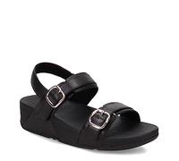 Fitflop Lulu Adjustable Leather Back-Strap Sandals, Sandali Donna, Tutto Nero, 38 EU