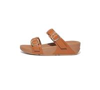 Fitflop Lulu Adjustable Leather Slides, Sandali a Ciabatta Donna, Marrone Chiaro, 40 EU