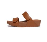 Fitflop Lulu Adjustable Leather Slides, Sandali a Ciabatta Donna, Marrone Chiaro, 41 EU