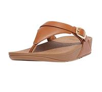 Fitflop Lulu Adjustable Leather Toe-Post Sandals, Ciabatte Donna, Marrone Chiaro, 41 EU