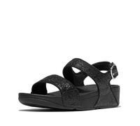 Fitflop Lulu Crinkled-Shimmer Back-Strap Sandals, Sandali Donna, Nero Metallizzato, 40 EU