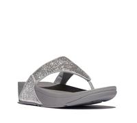 Fitflop Lulu Crinkled-Shimmer Toe-Post Sandals, Sandali Donna, Silvereen, 42 EU