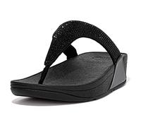 Fitflop Lulu Crystal Embellished Toe-Post Sandals, Ciabatte Donna, Tutto Nero, 41 EU