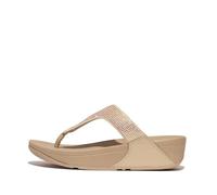 Fitflop Women's Lulu Crystal Embellished Toe-Post Sandals, Latte Beige, 37 EU