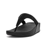 FitFlop Lulu Crystal impreziosito Toe-Post Sandali, interamente nero, 37 EU