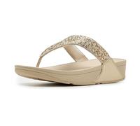 Fitflop LULU Crystal-Mix Metallic Toe-Post Sandali, Platino, 38, platino, 38 EU